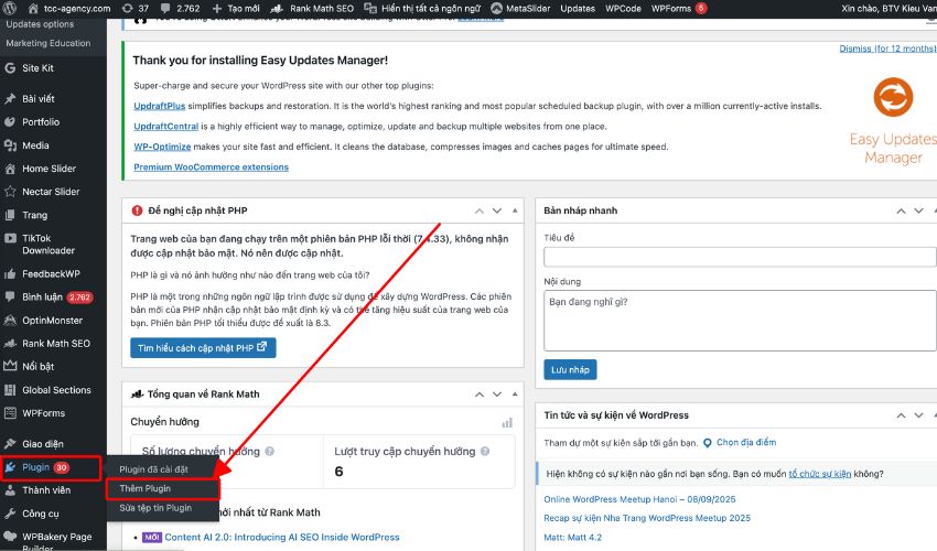 Cách tạo mục lục trên WordPress