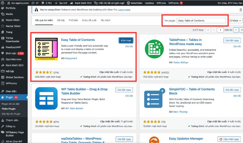 Cách cài plugin trong WordPress