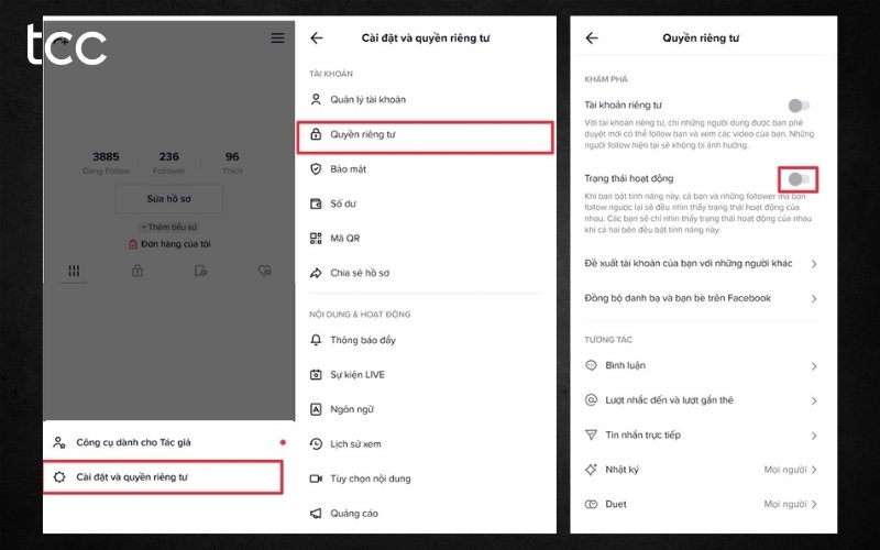 cách tắt hoạt động tik tok