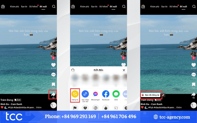 xoá đăng lại trên tik tok