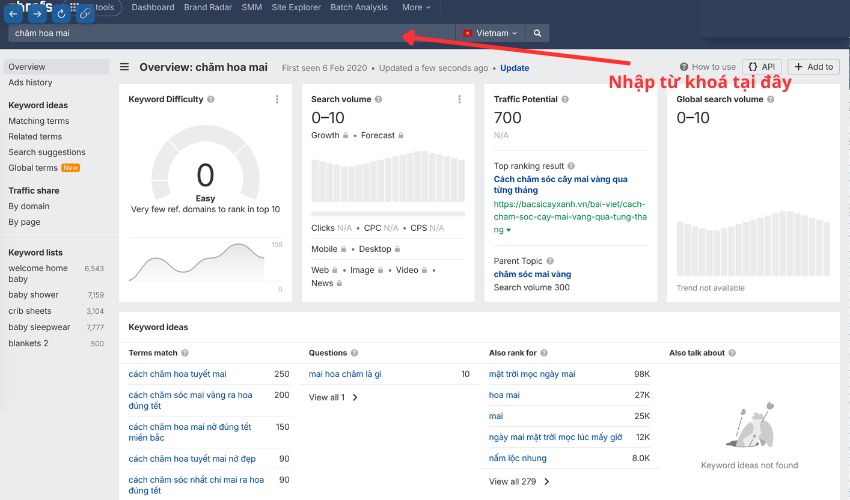 Sử dụng Ahrefs để nghiên cứu từ khoá