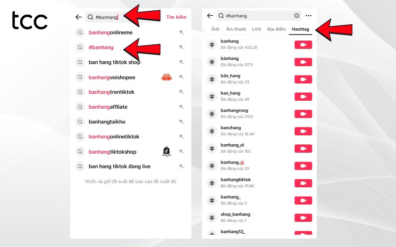 gắn hashtag trên tiktok để lên xu hướng