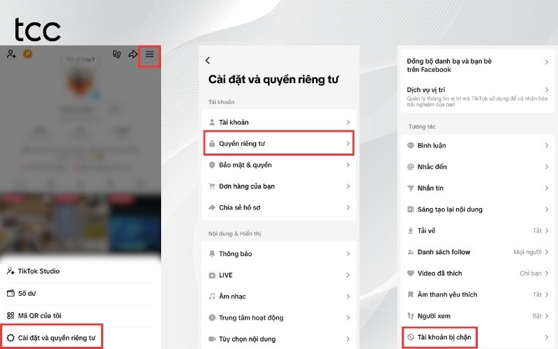 chặn người dùng TikTok