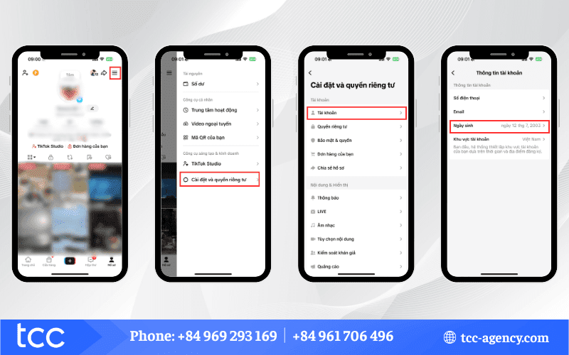 cách đổi ngày tháng năm sinh trên TikTok
