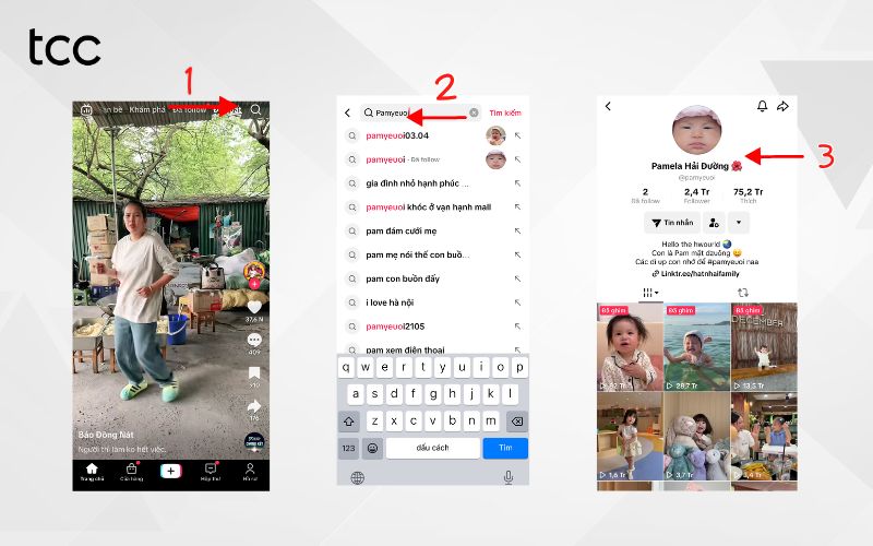 cách tìm tiktok của người khác