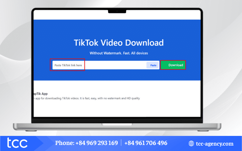 tải video TikTok khi không có nút lưu