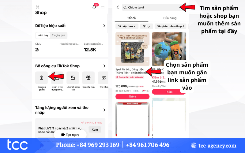 gắn sản phẩm vào video TikTok