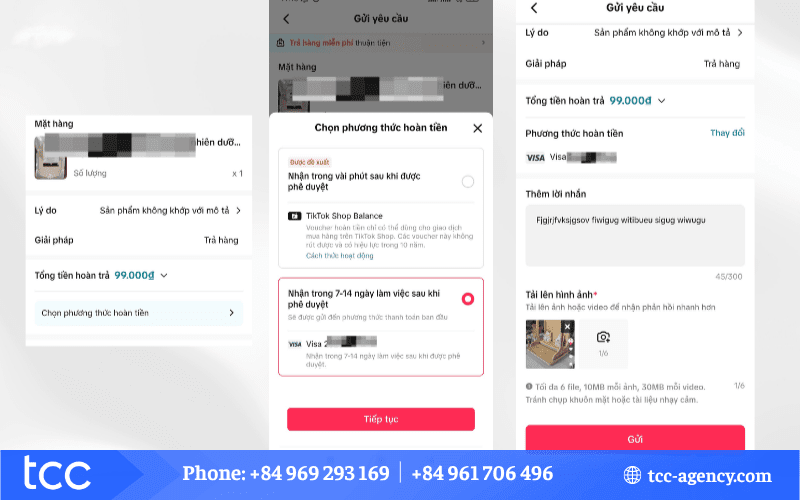 cách trả hàng hoàn tiền tiktok