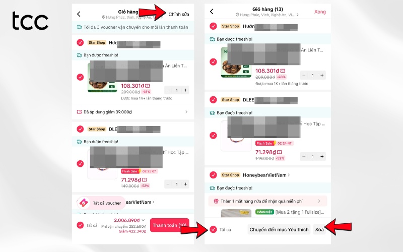 cách xóa giỏ hàng trên tiktok