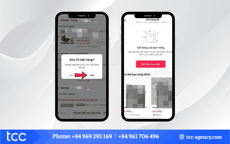 cách xóa đồ trong giỏ hàng tiktok