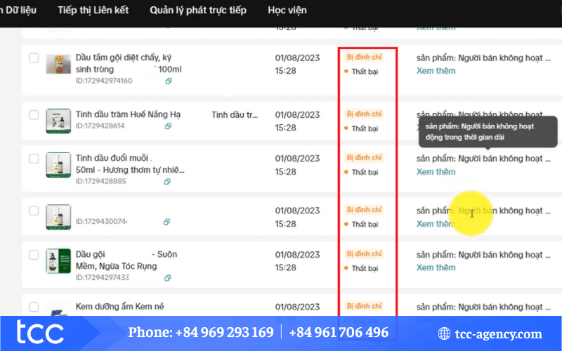 vì sao TikTok Shop không hiện sản phẩm