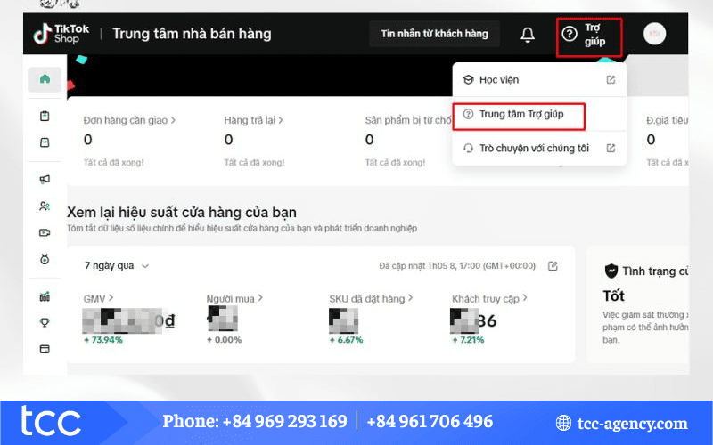 tổng đài tiktok shop hỗ trợ người bán