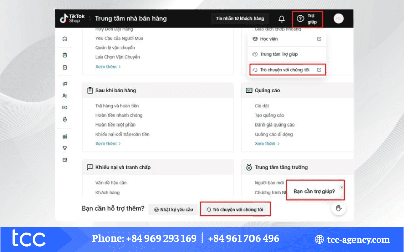 số tổng đài tiktok shop