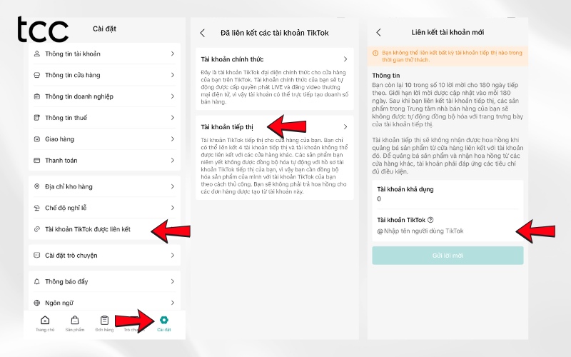 huỷ liên kết tài khoản TikTok với TikTok Shop