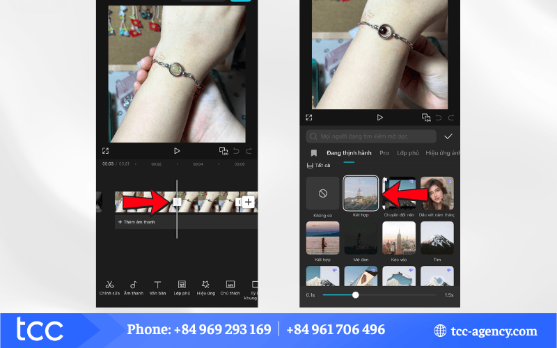 hiệu ứng chuyển ảnh trên TikTok đơn giản
