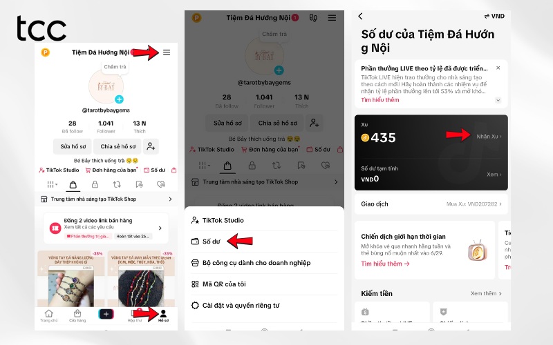 cách nạp xu TikTok trên iphone