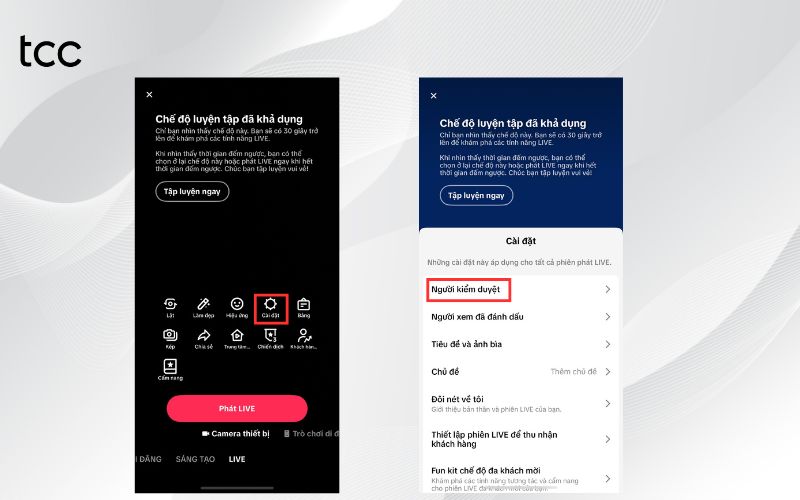 người kiểm duyệt trên live TikTok