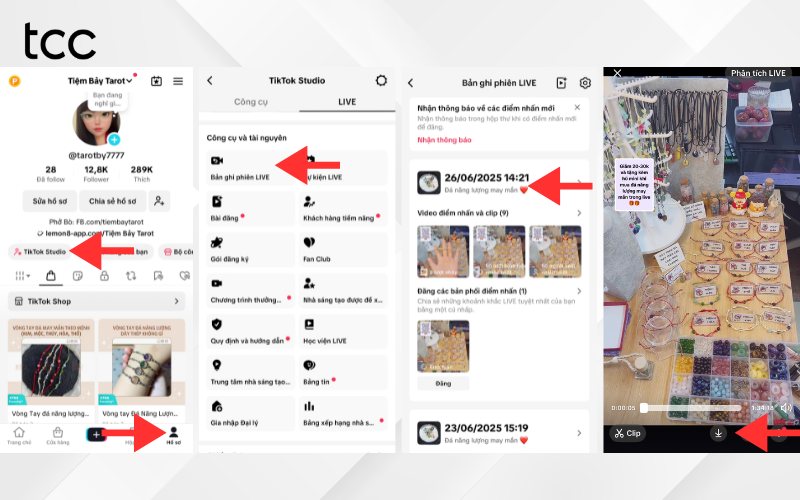 cách phát lại livestream của người khác trên TikTok