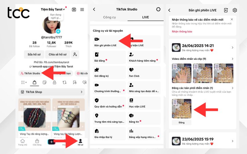 cách phát lại livestream trên TikTok