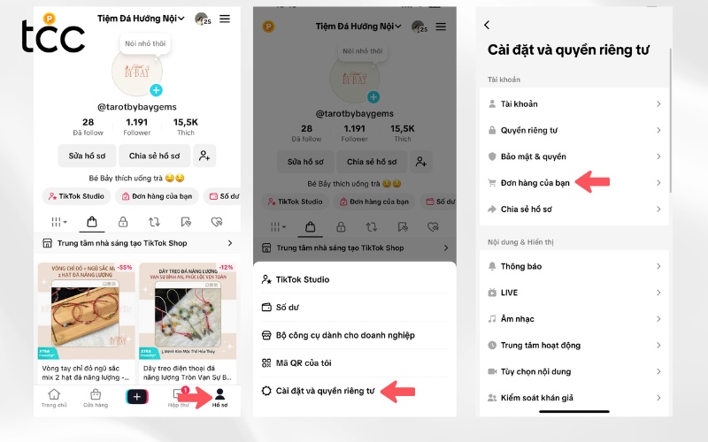 cách tra mã vận đơn trên tiktok shop