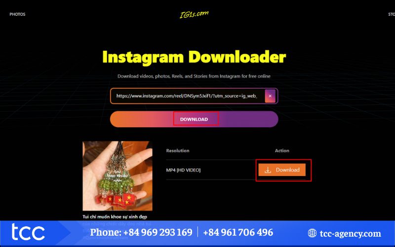 cách tải video instagram về máy tính
