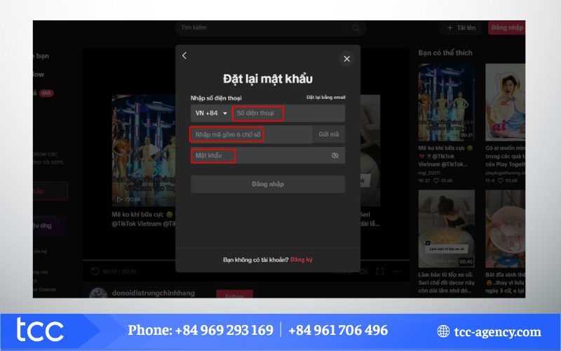 cách đổi mật khẩu tiktok trên pc