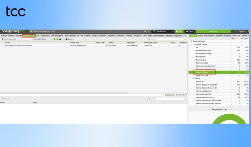 Sử dụng Screaming Frog để kiểm tra broken link