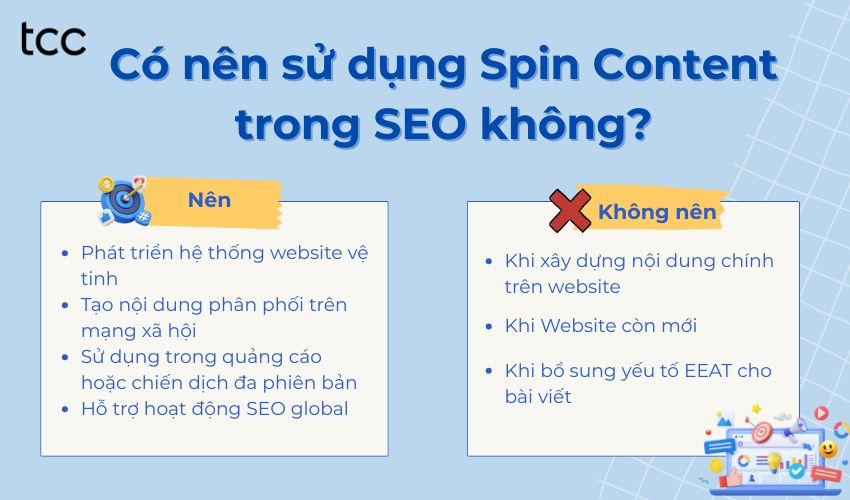 Những trường hợp nên và không nên sử dụng Spin Content