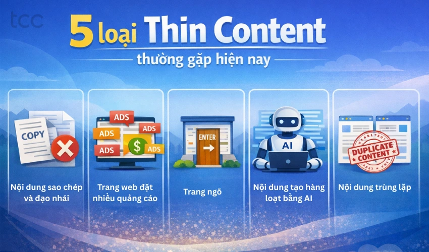 5 loại Thin Content phổ biến hiện nay