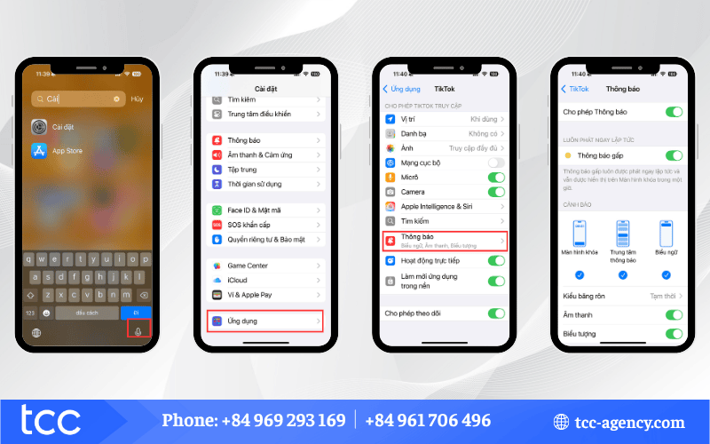 thông báo ứng dụng tiktok