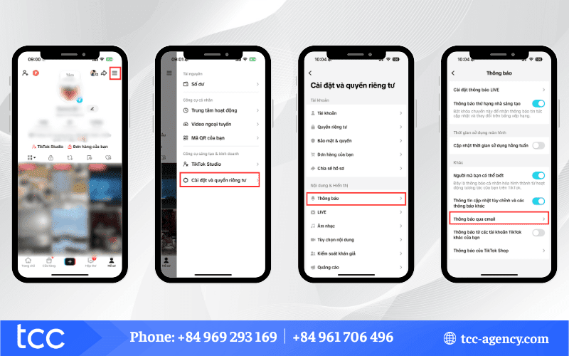 tắt thông báo gmail trên iphone