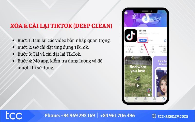 giải phóng dung lượng tiktok