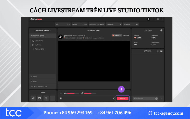 live tiktok studio bằng điện thoại