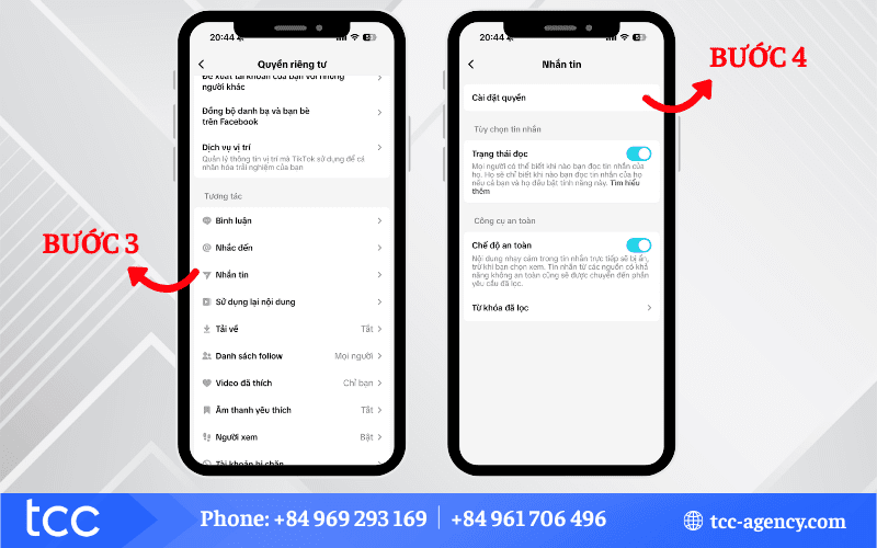 cách nhắn tin trên tiktok an toàn