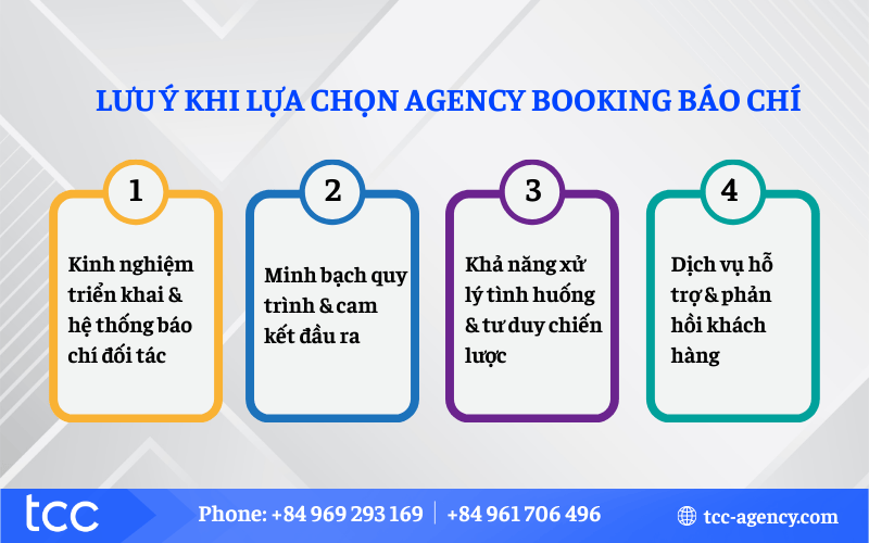 tiêu chí chọn agency booking báo chí