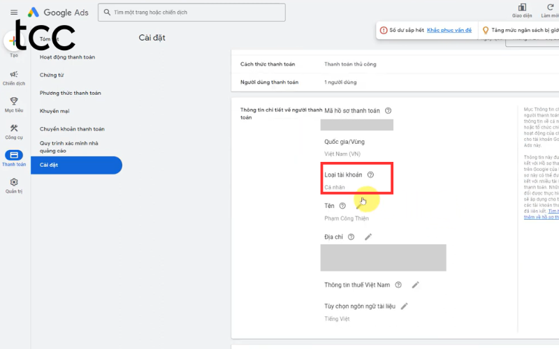 cách xác minh nhà quảng cáo google ads