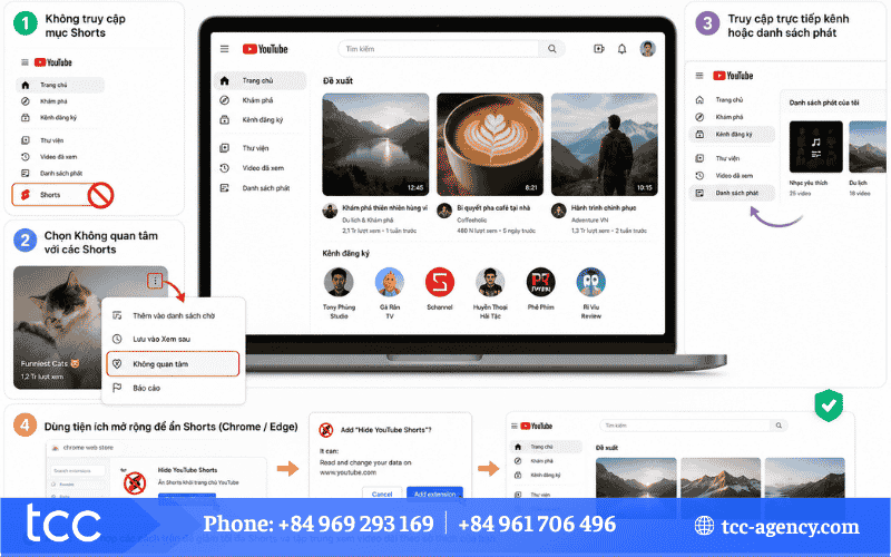 cách tắt shorts trên youtube trên máy tính